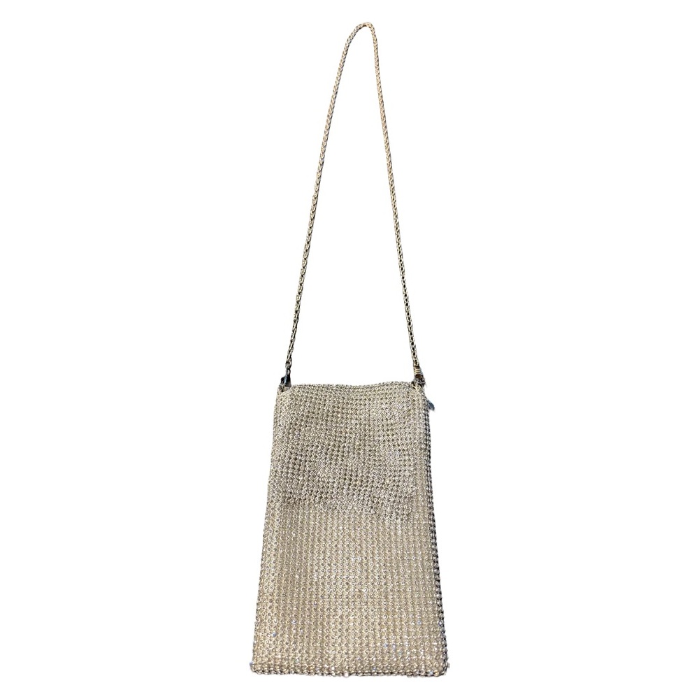 Rhinestone Phone Crossbody Bag Sparkly Diamond Crystal Mini Purse Silver Evenin - Picture 8 of 10